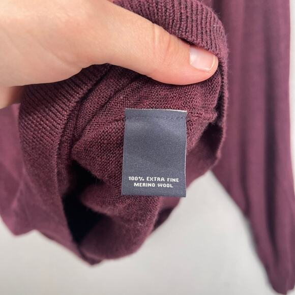 Hart Schaffner Marx Merino Wool Sweater Mens XL Burgundy Red V Neck Long Sleeve - Picture 6 of 8